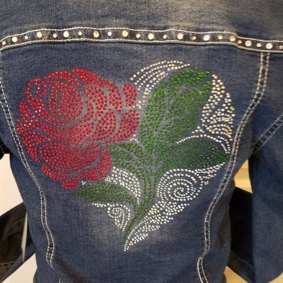 Bling Jacket Brand New Stonewashed Classic Denim M - Picture 6 of 16